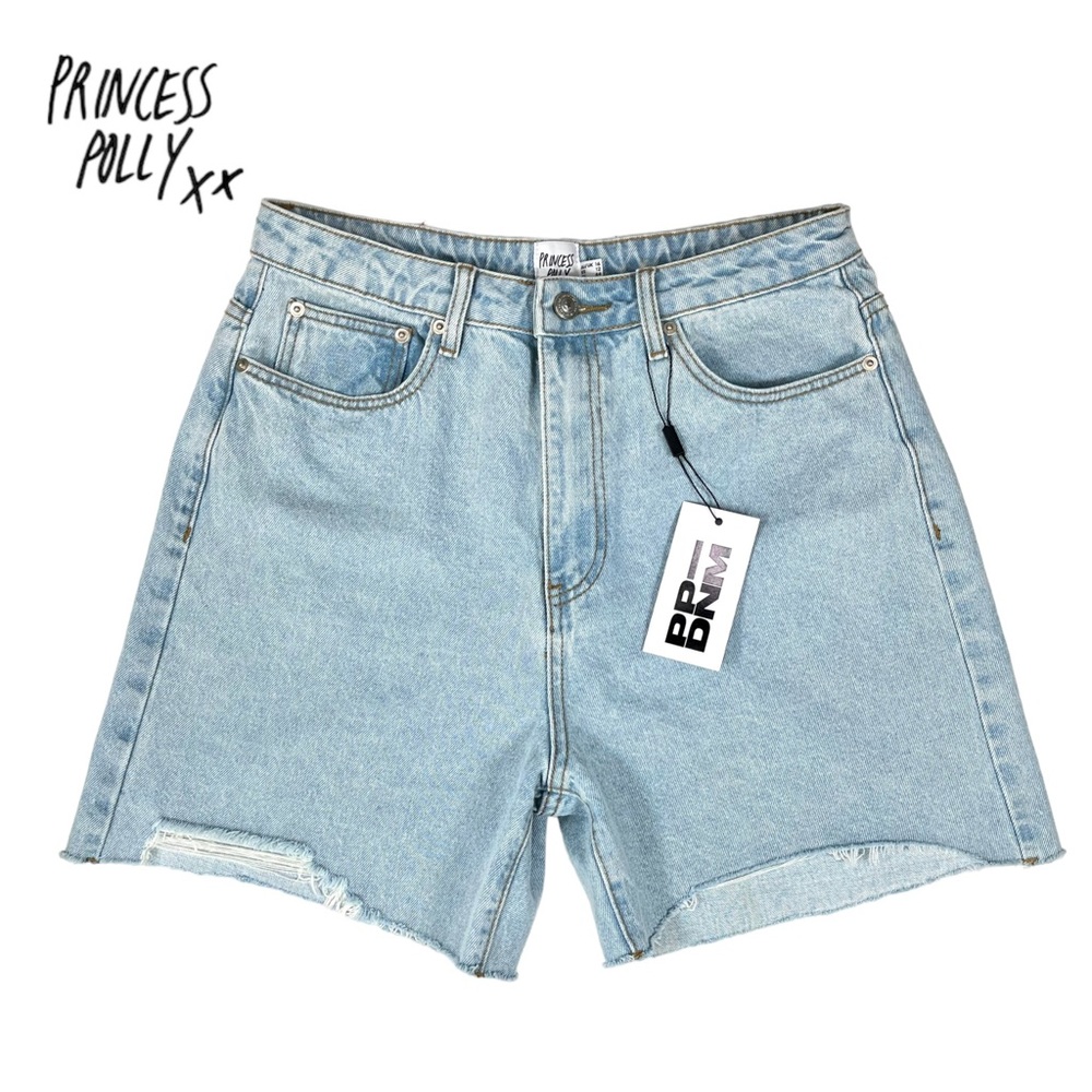 Princess Polly Maggie Denim Short 100 % Cotton Raw‎ Hem Women Size US 12